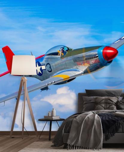 Flyvemaskine i Blue Sky Wallpaper Flyvemaskine i Blue Sky Wallpaper