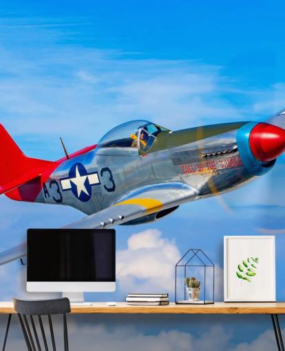 Vliegtuig in Blue Sky Wallpaper