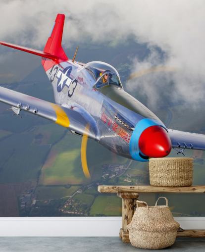 Flying Airplane over Fields Wallpaper Flying Airplane over Fields Wallpaper