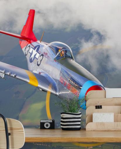 Flying Airplane over Fields Wallpaper Flying Airplane over Fields Wallpaper