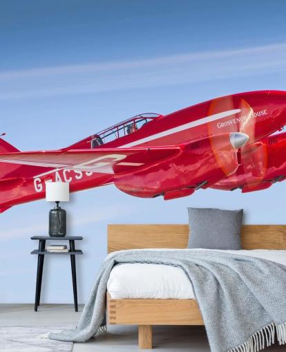 Papel pintado de avión rojo Papel pintado de avión rojo