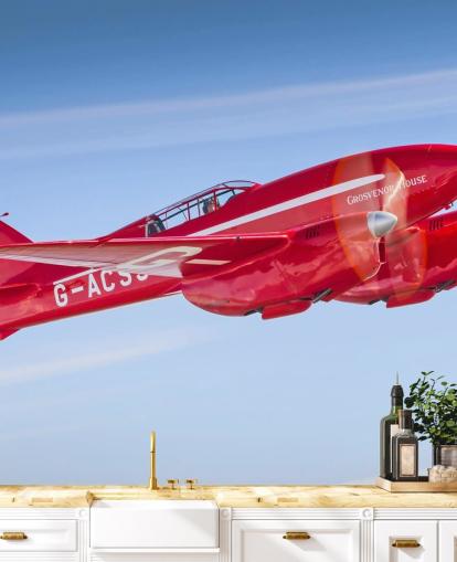 Papel pintado de avión rojo Papel pintado de avión rojo
