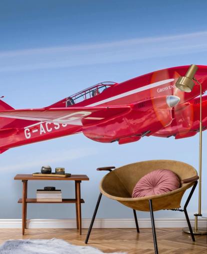 Papel pintado de avión rojo Papel pintado de avión rojo