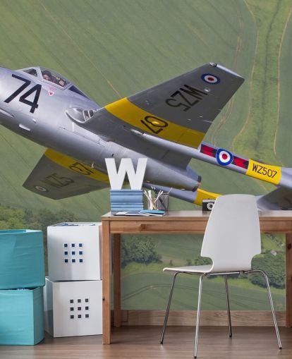 Vliegend vliegtuig behang Vliegend vliegtuig behang