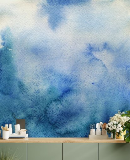 Wit en wit aquarel behang