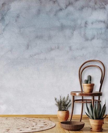 Light Gray and White Watercolour Wallpaper