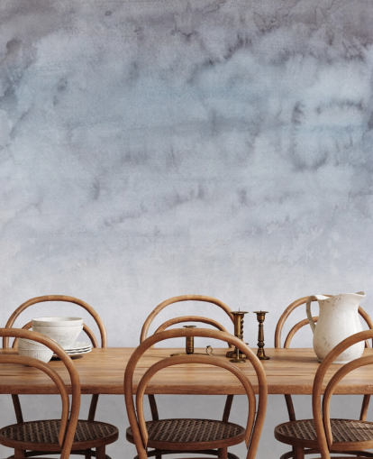 Papel pintado acuarela gris claro y blanco