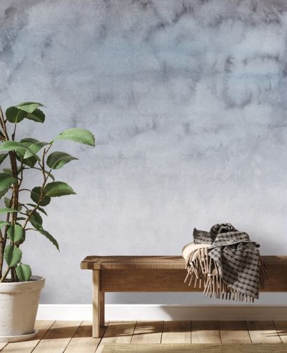 Light Gray and White Watercolour Wallpaper