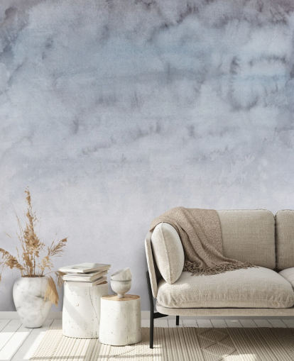 Papier Peint Aquarelle Gris Clair et Blanc Papier Peint Aquarelle Gris Clair et Blanc