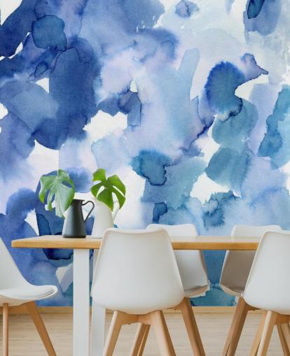 Blue and White Dots Watercolor Wallpaper Blue and White Dots Watercolor Wallpaper