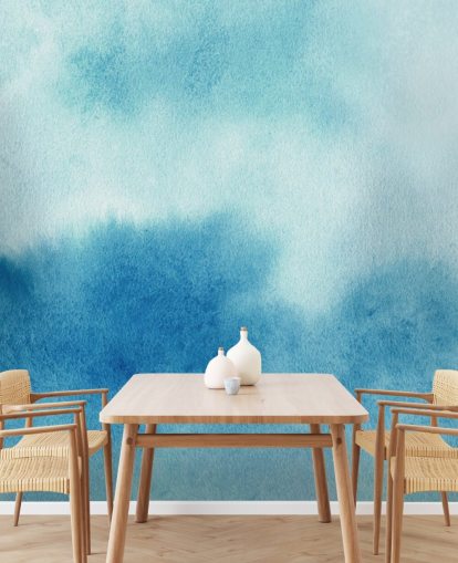 Blauwe en witte luchten aquarel behang Blauwe en witte luchten aquarel behang