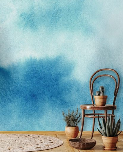 Blue and White Skies Watercolor Wallpaper Blue and White Skies Watercolor Wallpaper