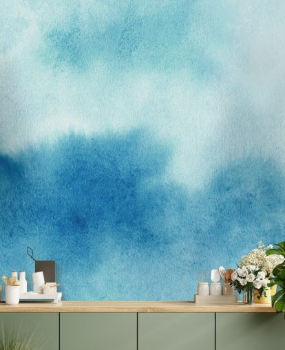 Papel pintado de acuarela de cielos azules y blancos Papel pintado de acuarela de cielos azules y blancos