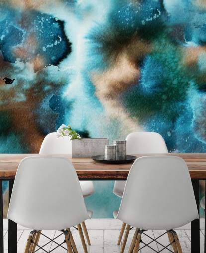 Blue and Brown Watercolor Wallpaper