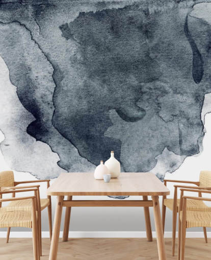 mural de papel pintado de acuarela en blanco y negro llamado Charcoal Swirl Watercolour para dormitorios, salas de estar y cocinas mural de papel pintado de acuarela en blanco y negro llamado Charcoal Swirl Watercolour para dormitorios, salas de estar y cocinas