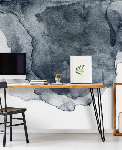 black and white watercolour wallpaper mural called Charcoal Swirl Watercolour for bedrooms, living rooms and kitchens black and white watercolour wallpaper mural called Charcoal Swirl Watercolour for bedrooms, living rooms and kitchens