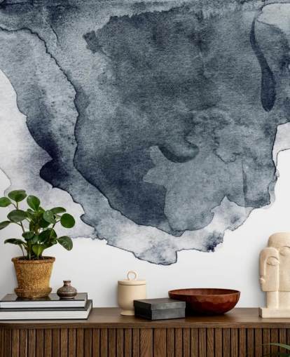 papier peint aquarelle noir et blanc appelé Charcoal Swirl Watercolour pour les chambres, les salons et les cuisines papier peint aquarelle noir et blanc appelé Charcoal Swirl Watercolour pour les chambres, les salons et les cuisines