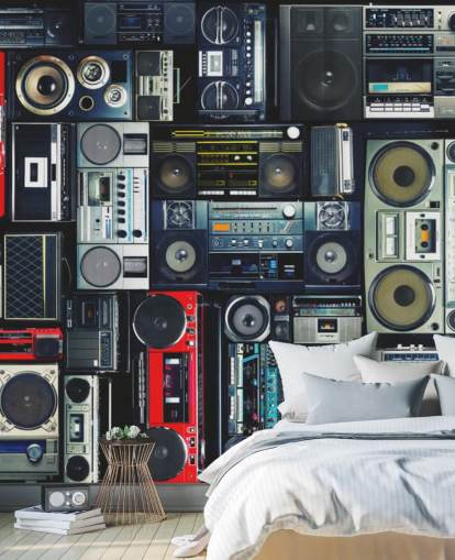 Boombox tapet vægmaleri