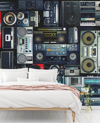Boombox tapetväggmålning Boombox tapetväggmålning