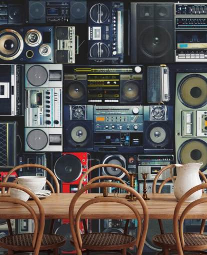 Boombox Bakgrunn Veggmaleri