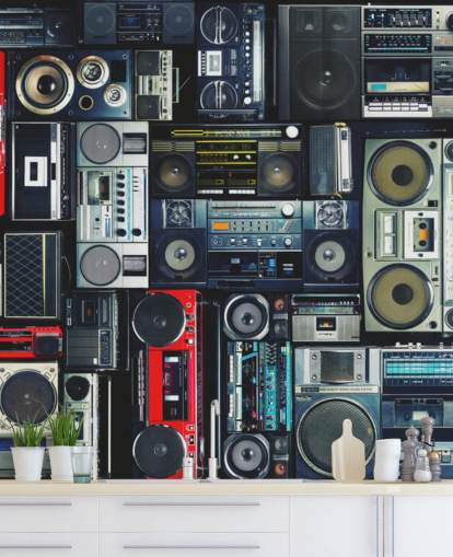 Boombox Wallpaper Mural Boombox Wallpaper Mural