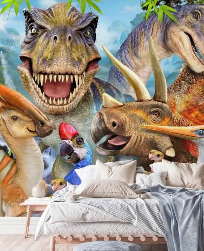 Dinosaurs Selfie Wall Mural