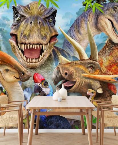Dinosaurs Selfie Wall Mural