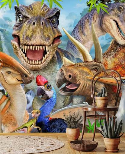 Dinosaurs Selfie Wall Mural