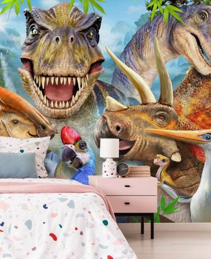 Dinosaurs Selfie Wall Mural