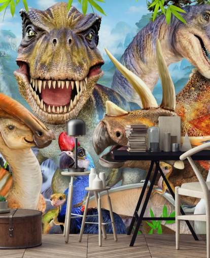 Dinosaurs Selfie Wall Mural Dinosaurs Selfie Wall Mural