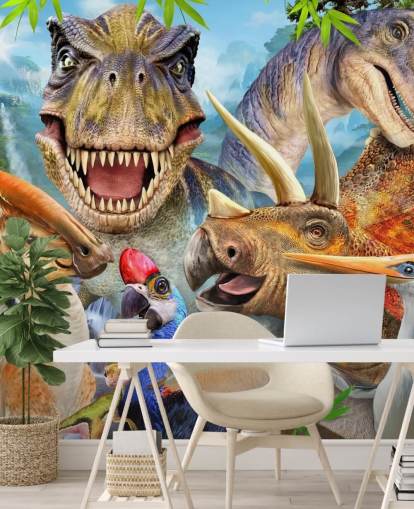 Dinosaurs Selfie Wall Mural Dinosaurs Selfie Wall Mural