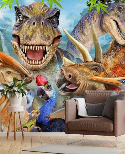Dinosaurs Selfie Wall Mural