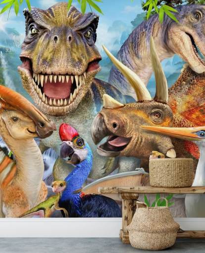 Dinosaurs Selfie Wall Mural