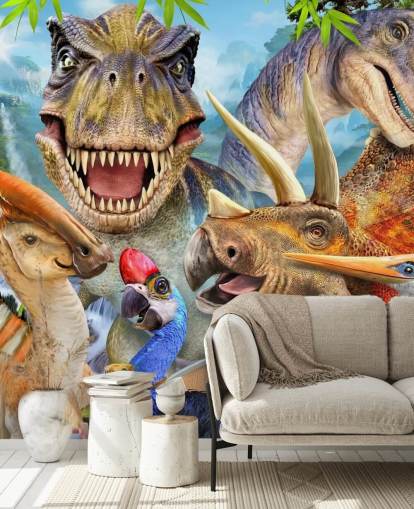 Dinosaurs Selfie Wall Mural