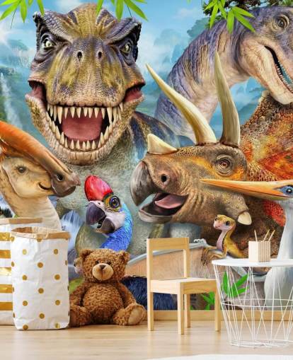Dinosaurier-Selfie Wandgemälde