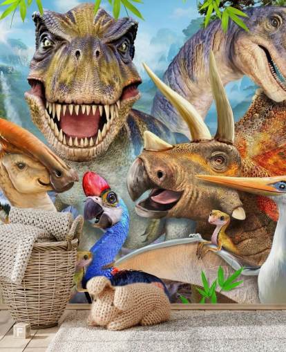 Dinosaurs Selfie Wall Mural