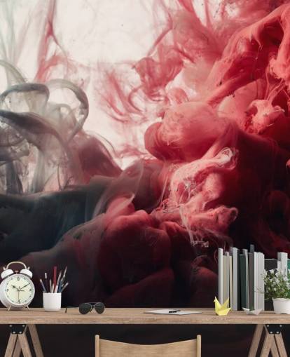 Papier peint abstrait à l'encre rouge et noire