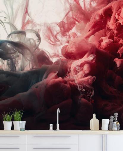 Abstract Red and Black Ink Wallpaper Mural Abstract Red and Black Ink Wallpaper Mural