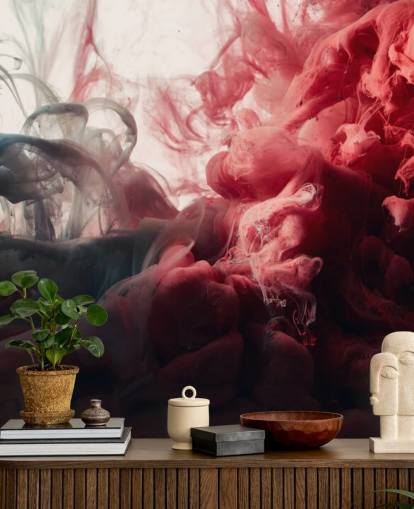 Abstract Red and Black Ink Wallpaper Mural Abstract Red and Black Ink Wallpaper Mural