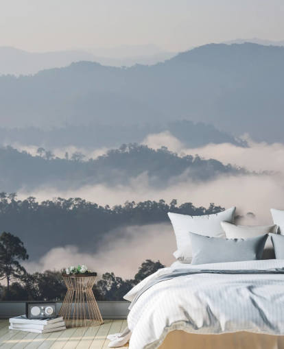 Carta da parati Misty Forest Mountain