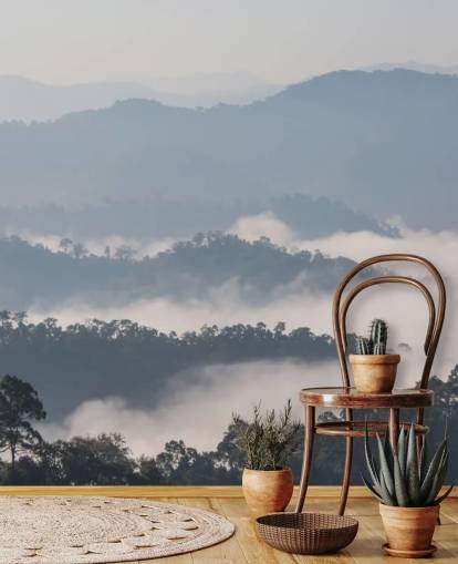 Misty Forest Mountain behang Misty Forest Mountain behang