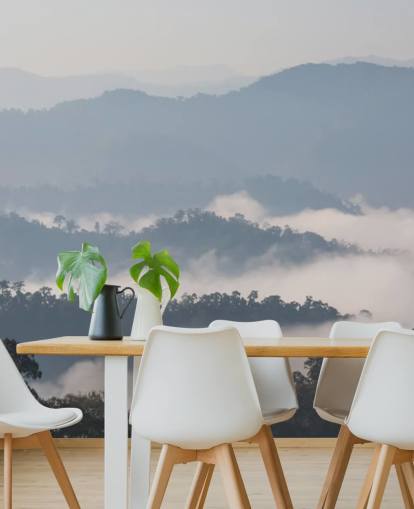 Misty Forest Mountain Wallpaper