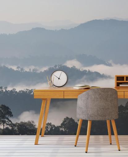 Misty Forest Mountain behang