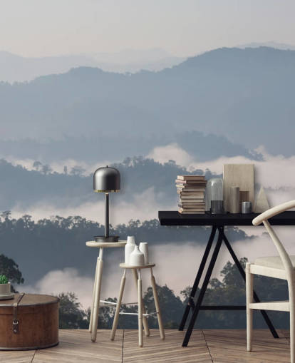 Misty Forest Mountain Wallpaper