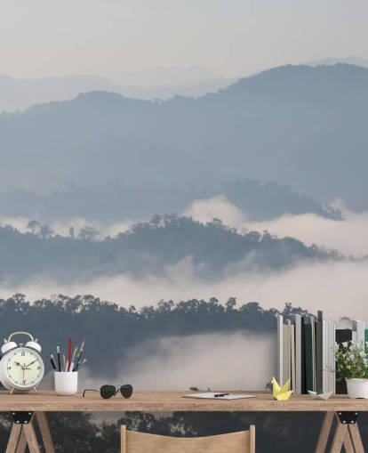 Fondo de pantalla de Misty Forest Mountain