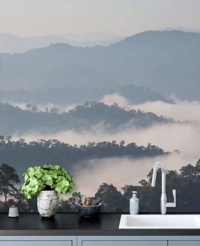 Misty Forest Mountain behang