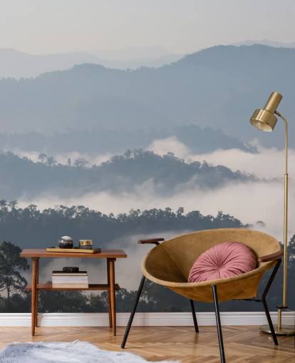 Carta da parati Misty Forest Mountain