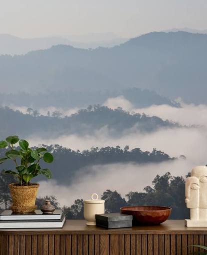 Carta da parati Misty Forest Mountain