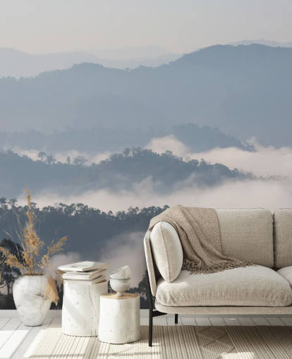 Misty Forest Mountain Wallpaper