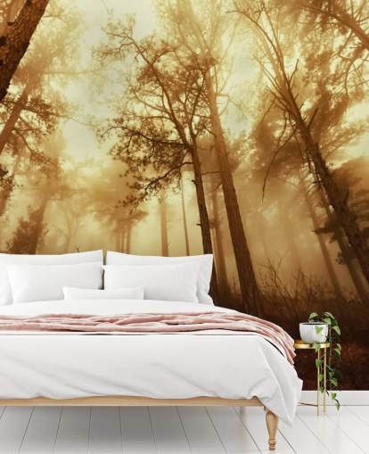 Papel pintado Bosque teñido de naranja Papel pintado Bosque teñido de naranja